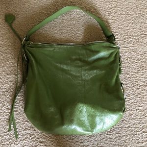 Banana Republic green leather satchel